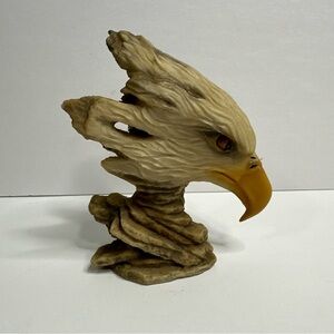 Ceramic Eagle Head Statue, Sculpture, Decor, 6”